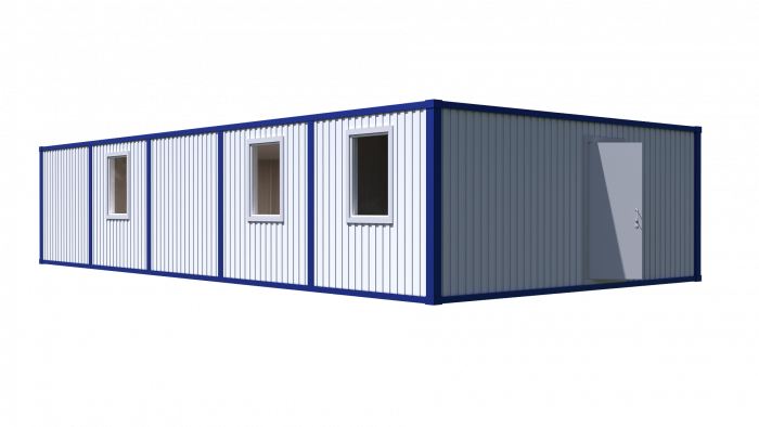 Модульное здание штаб строительства с туалетом тамбуром и кладовой Модель: ВМ-М04