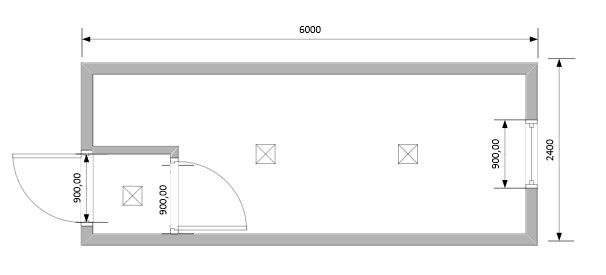 Блок-Контейнер с тамбуром и одним окном модуль: ВМ-Б03